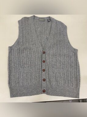 GREY CARDIGAN SWEATER VEST